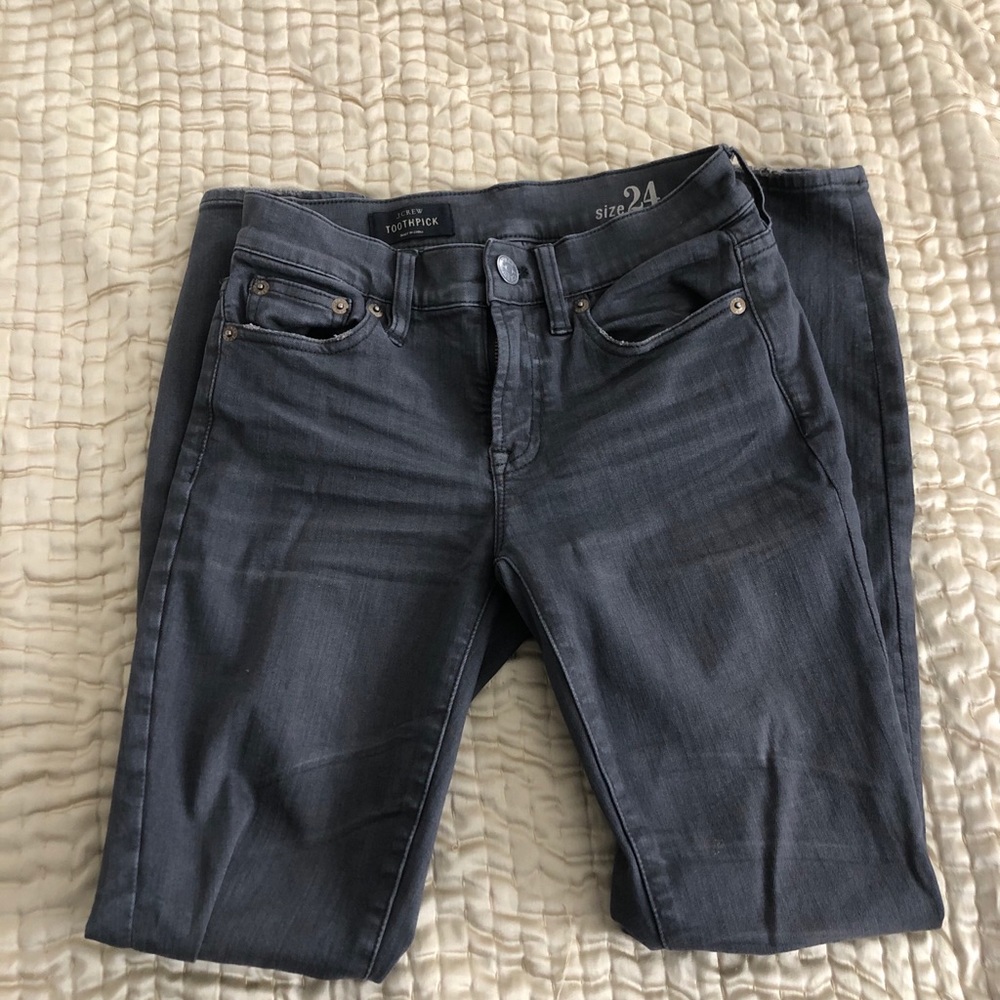 Gray JCREW toothpick jeans